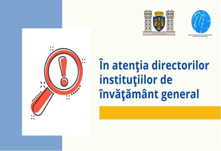 În atenția managerilor instituțiilor de învățământ general din municipiul Chișinău